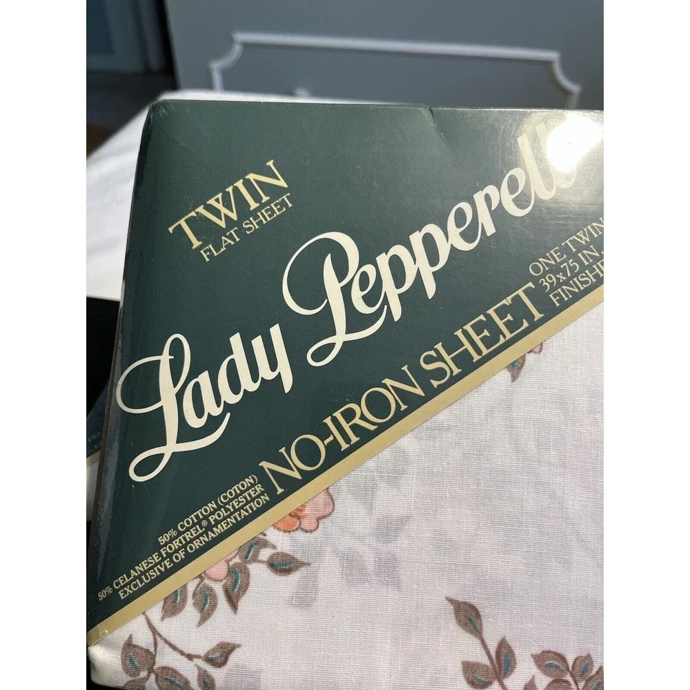 3 NOS Vtg Lady Pepperrel Floral Japanese Garden Twin Sheets USA